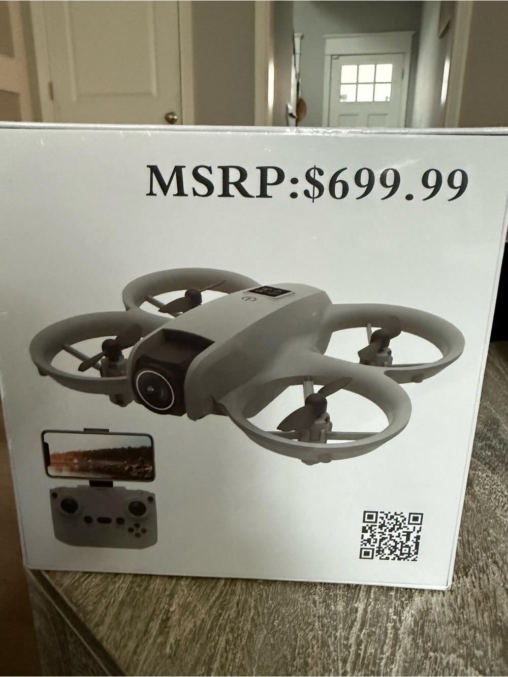 Compact Gray Camera Drone with Remote Controller